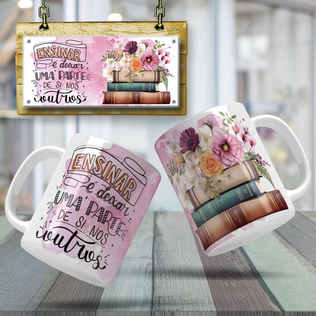 Estampas Professora Livros Canecas Ana Melim Studio Art