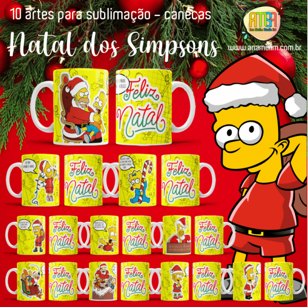 ESTAMPAS SIMPSONS DE NATAL CANECAS