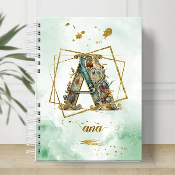 ESTAMPAS ALFABETO ARABESCO DOURADO AGENDAS