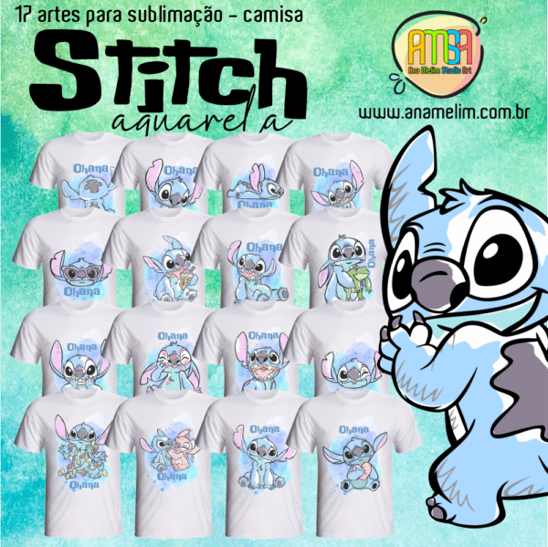 ESTAMPAS STITCH AQUARELA CAMISAS