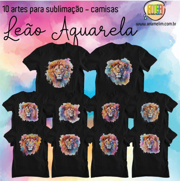 ESTAMPAS LEÃO AQUARELA CAMISAS